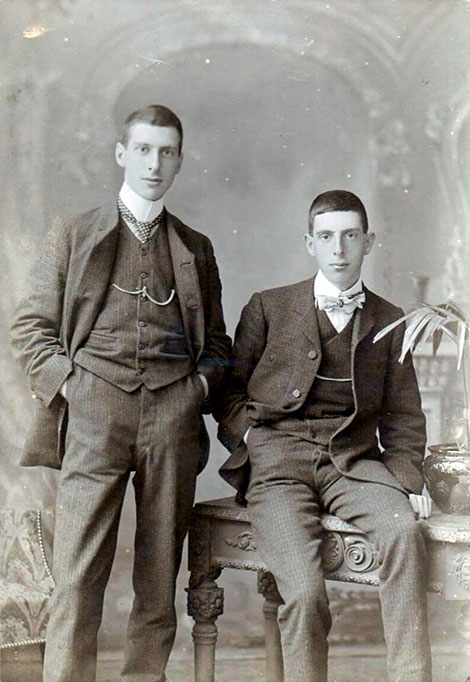 A young Stewart (right) poses with his older brother Gower, about 1904.  