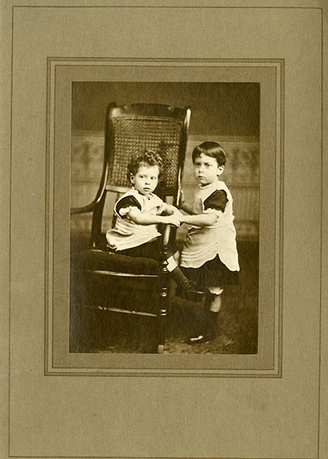 Gower (left) aged about two, with his brother Graham 