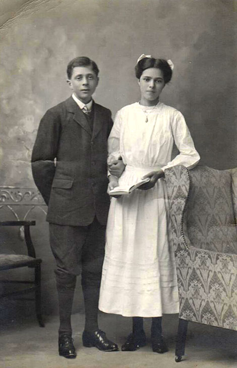 Amy with her twin brother George around 1912