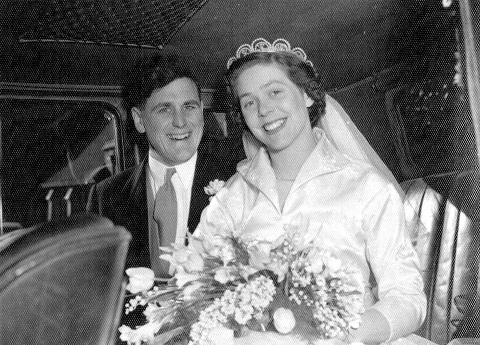 The marriage of Rosamund Child and Robert Berendt at Harrow in 1955