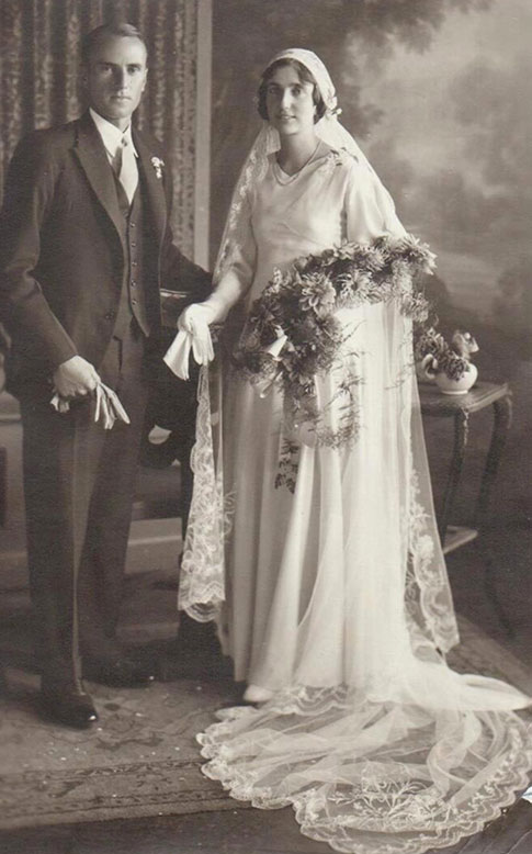 Wedding portrait for Marion St John Biggs.  Around 1935.