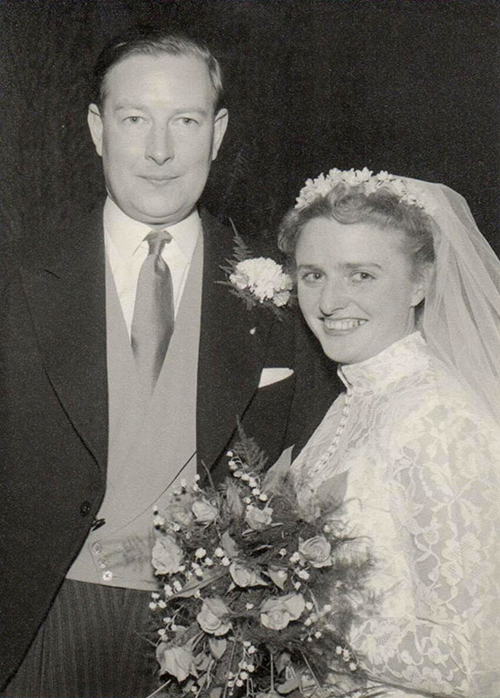 The marriage of Ann Silvester to Roland Hunter Davies on 9 January 1957