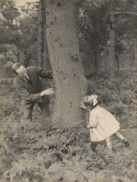 Helen with her father in the forest of Dean in 1924