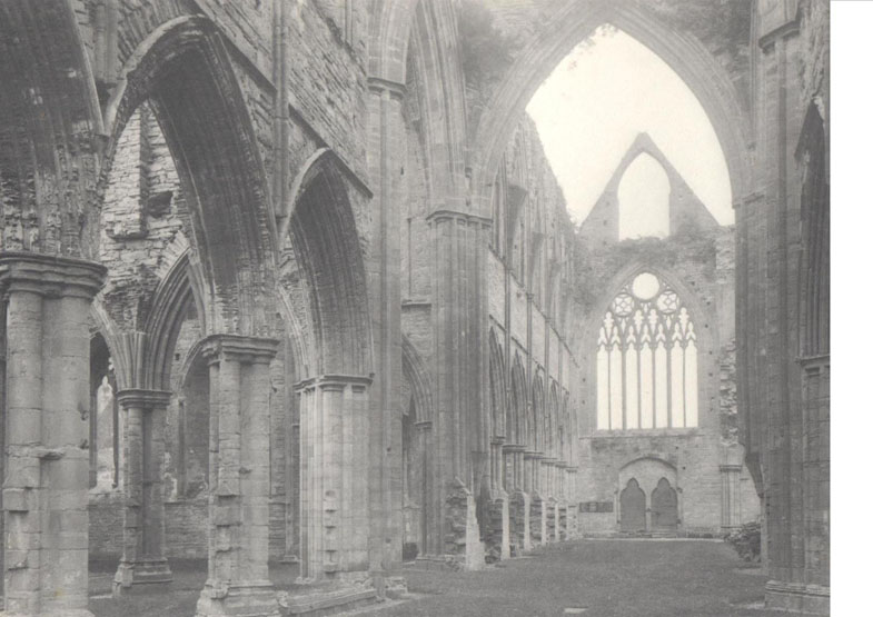 Tintern Abbey – interior view looking west, a large print from perhaps 1900-10