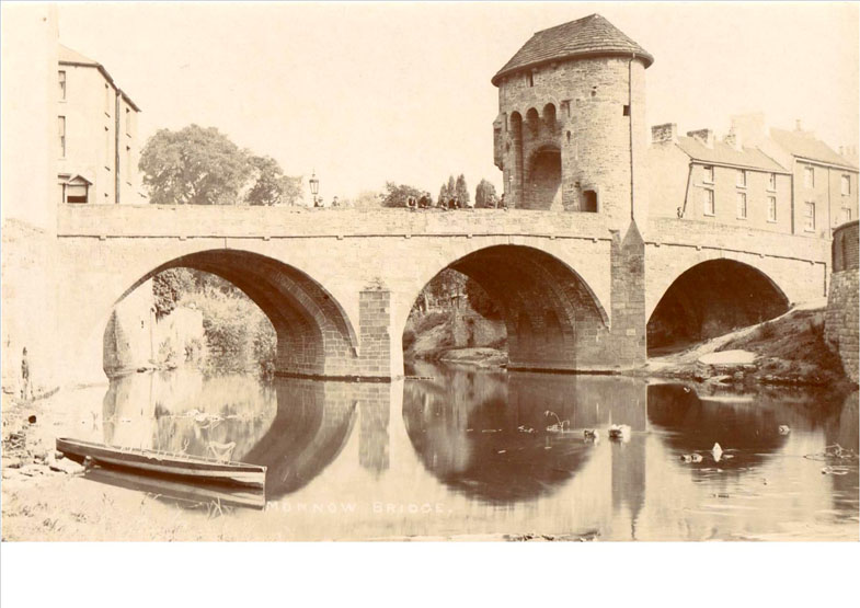 The Monnow Bridge at Monmouth – a large postcard of perhaps 1900-10