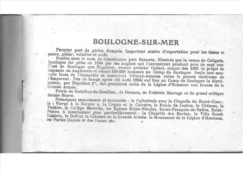 Description of Boulogne in French