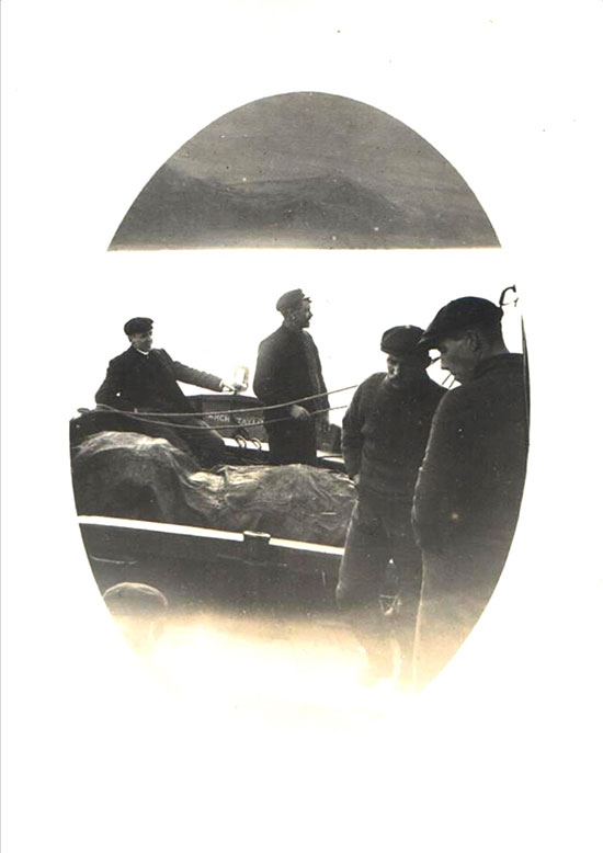 A photo of sailors at Campbeltown Loch in Spring 1909