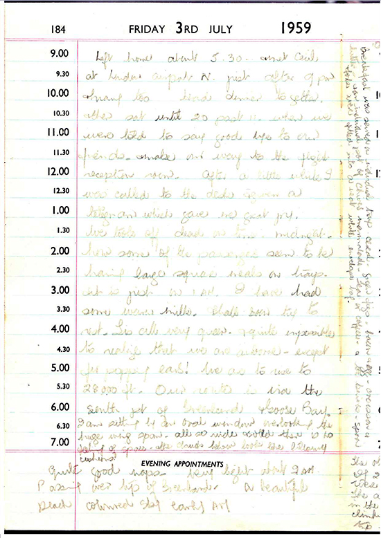 The first page of the diary