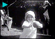 The Barton family - At home in the garden, Cinderford, Gloucestershire with Grandma Barton